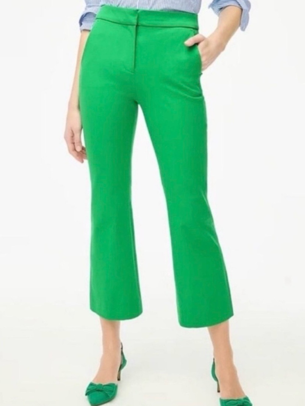 J. Crew NWT Kelsey Cropped Flare Pants Size 10P Workwear Office Formal Green